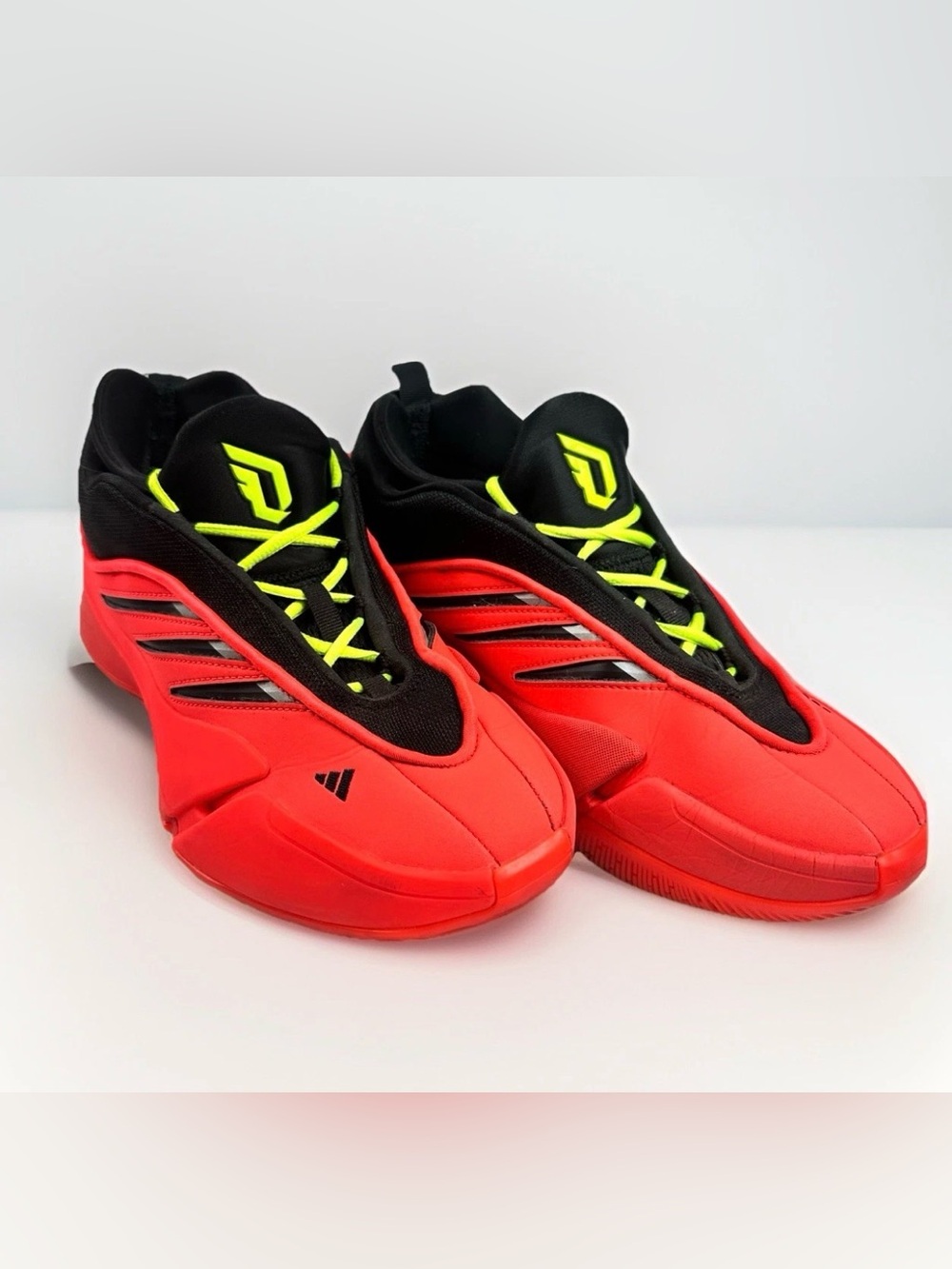 Adidas Dame 9 Basketball Shoes Solar Red Black Neon Yellow Men’s Size 8.5